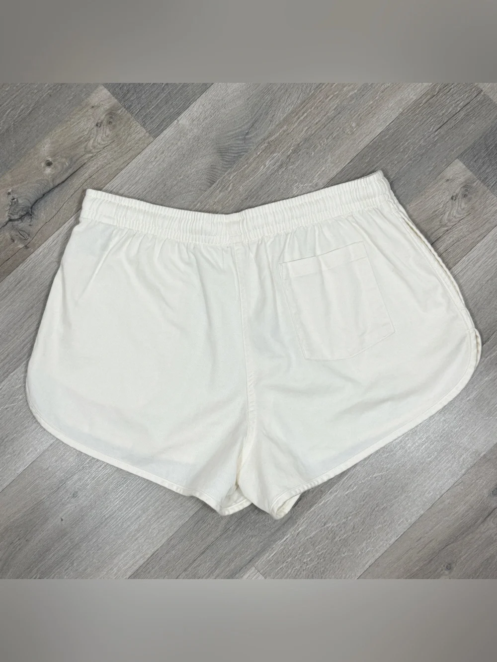 Pink by‎ Victorias Secret Retro Logo Athleisure Jogger Shorts Cream Pink Large